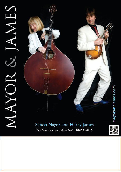 Simon Mayor & Hilary James poster (black BG)