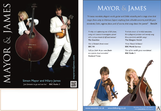 Simon Mayor & Hilary James A5 flyer